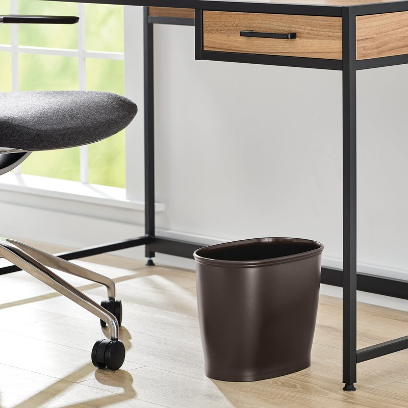 iDesign Slim Plastic Bathroom Trash Can, Small Garbage Bin for