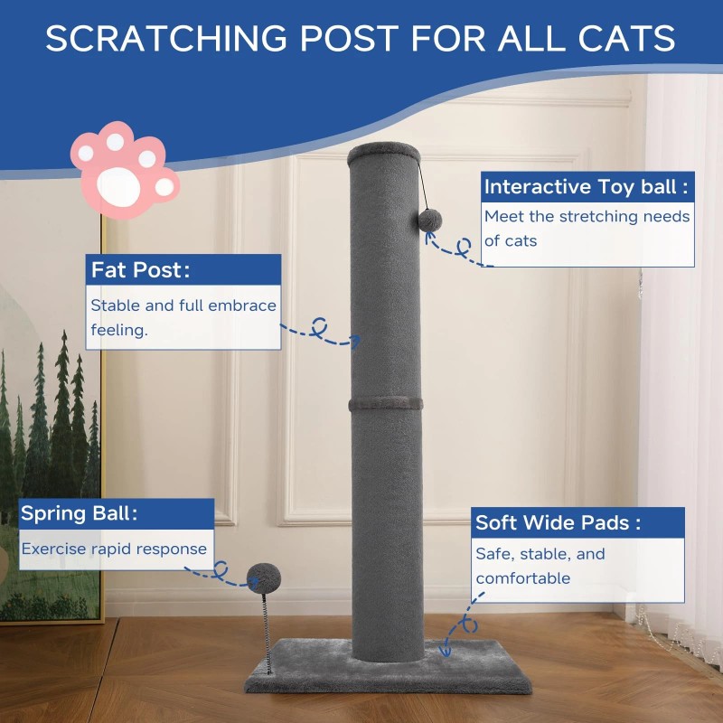 Cat Craft Bobcat Cat Scratching Post for Indoor Cats, Tall