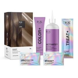 IGK KIT COLOR PERMANENTE - 7N LATTE (RUBIO NATURAL) - TUBO - SIN AMONÍACO - HIDRATANTE - PARA TODOS LOS TIPOS DE CABELLO - PERMANENTE - PARA CABELLO L