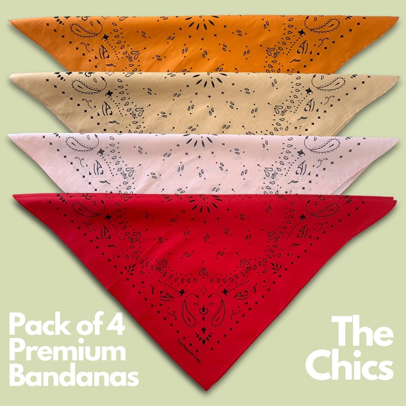 The Peacock Crew Pack of 4 Elegant Bandanas in Premium