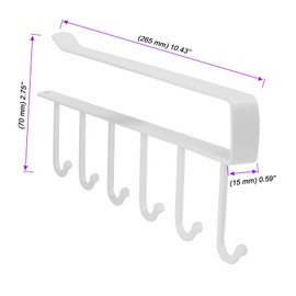HEIYUET Pack of 5 Cup Holders, White, Cup Holder, No Drilling, Cup Hooks Under Cabinet, Cup Organiser Hooks for Hanging Cups, Kitchen Utensils, Ties, Scarves