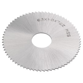 sourcing map Circular Saw Blade 63 mm (2-1/2 Inch) Diameter 1 mm Thick 72 Teeth Milling Cutter Made of 6542 High Speed Steel (HSS) with 16 mm Mandrel for Wood PVC and Aluminium Cutting
