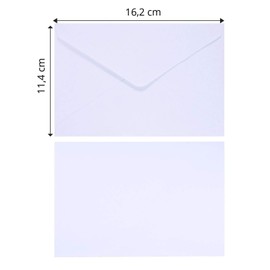 Vaessen Creative Envelopes, Small Rectangular, Set of 5, White, 6.3 x 4.4 inches
