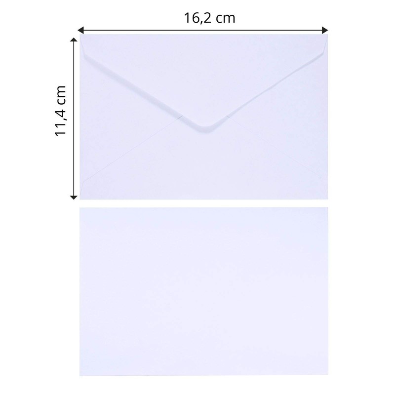 Vaessen Creative Envelopes, Small Rectangular, Set of 5, White, 6.3