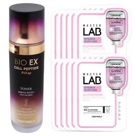 Tony Moly BioEX Cell Peptide Fill-up Toner + Master Lab Glutathione Mask Sheet 10 sheets free / 토니모리 바이오이엑스 셀 펩타이드 필업 토너+마스터랩 글루타치온 마스크시트 10매 증정