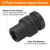 sourcing map 1/2" Drive x 11mm Shallow Impact Socket 12-Point