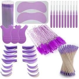 Kit de elevación de pestañas y tinte, 279 piezas de herramientas permanentes para pestañas con almohadillas de silicona, peines en Y, almohadillas para los ojos, micro aplicadores y varitas de rímel