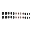 Clataly 24Pcs Black Vine False Nails Dark Butterfly Design Fake