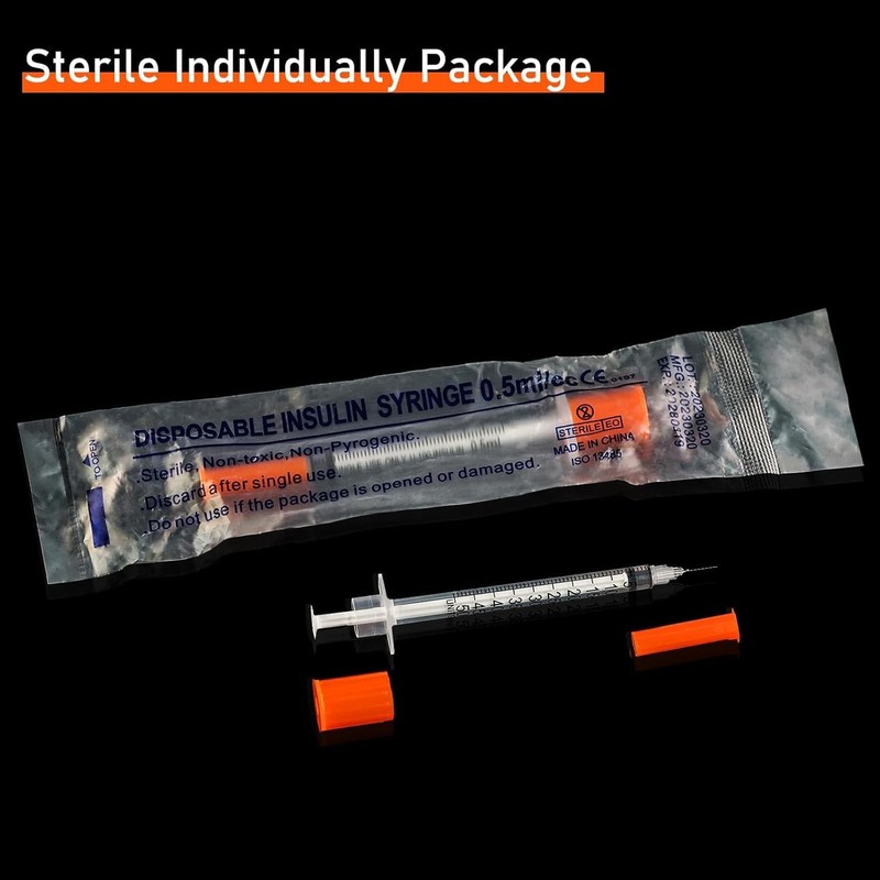 MKUCCD Syringes 30G 0.5ml/cc 5/16" (8mm) Dispensing Tools，Lab Syringes, Plastic