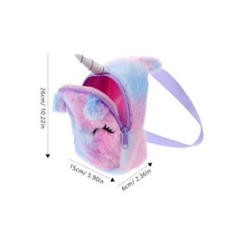 PACKOVE Unicorn Crossbody Purse Little Girl Purses Plush Unicorn Purse Cute Princess Handbags Shoulder Messenger Bag