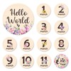 Baby Monthly Milestone Cards - 13pcs Wooden Double Sided Flower