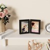 decorUhome Double 4x6 Picture Frame Vertical, Engineered Wood Bifold Photo