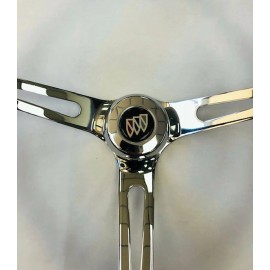 GT Performance 67 68 Buick Skylark GS Riviera Black on Chrome Steering Wheel 15" Foam Grip