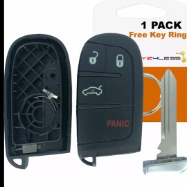 KEYZ4LESS Replacement Shell Smart Remote Key Case 4 Button for Dodge Charger Challenger