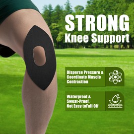10PCS Kinesiology Tape Knee Support, Precut Knee Kinesio Tapes for Running Athletic Sporttape, Waterproof & Elastic Kinetic Kinesthetic Tape for Knees Stability