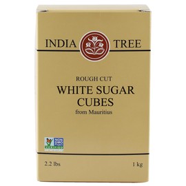 India Tree Rough Cut Mauritius White Sugar Cubes, 2.2 Pound Box, Unrefined Sugar Cube, Kosher, Non GMO