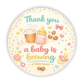 A Baby is Brewing Baby Shower Favor Stickers – 100 Labels (1.5 Inches), Ideal for Decorations & Party Favors