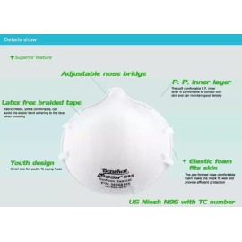 Unbranded 10-PCS Particulate Respirator N95 Mask Dust Disposable Face Masks Protective