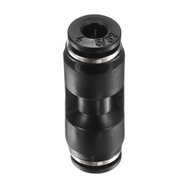 sourcing map Push to Connect Fittings 5/32" OD x 5/32" OD Straight Pneumatic Connector Zinc Alloy Quick Connect Union Two-Way Fittings for Semi Truck Trailers Air Brake System, Black