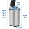 iTouchless Touchless Sensor Kitchen Trash Can, 13 Gallon, Platinum (RXACCF06)