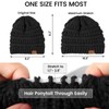 Pleneal 2 Pack Ponytail Winter Beanie Hats for Women, Stretch