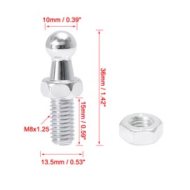X AUTOHAUX 4 Set 10mm M8x15mm Car Gas Strut Ball Studs for Gas Struts Shocks