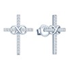 MicLee Woman's girl's Earrings Studs, 925 Sterling silver Cross earrings,