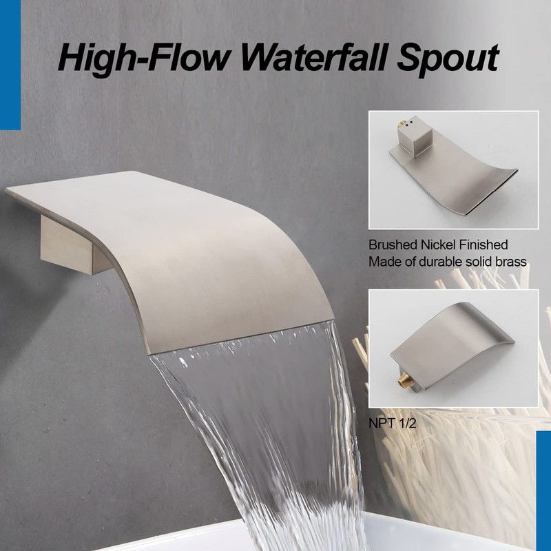 AZOS High Flow Tub Spout Wall Mounted Bathtub Faucet Filler