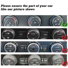 Xotic Tech Aluminum Center Console AC Climate Knob Button,Multimedia Switch Control Knob Decoration Ring Cover Trim Compatible with Volkswagen MK7 Golf/GTI 2012-2016 (Black) - 3PCS