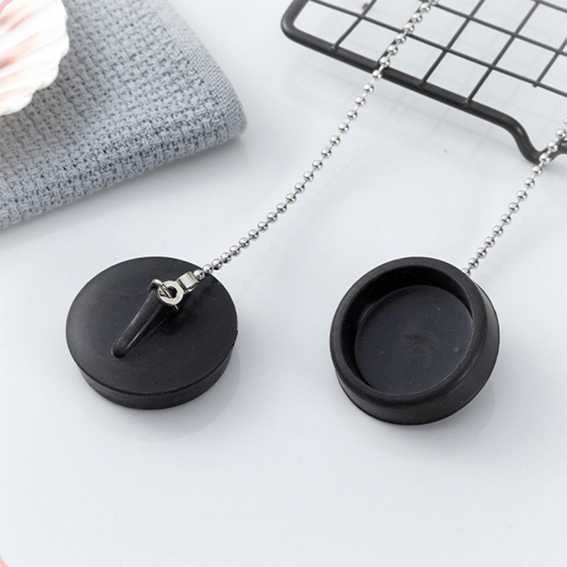 KANGQL Universal Rubber Bath Plug with Chain Drain Stopper Handy