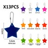 MAXQUU Pack of 13 Colourful Reflective Star Pendants, Children's Reflective