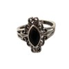 VIE Boho Oval Crystal Ring, Black Agate