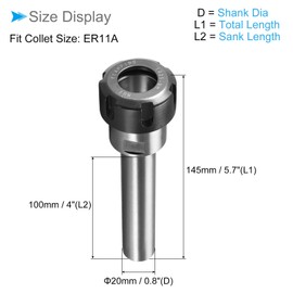 CoCud C20 ER25 100L Router Collet Chuck Extension Rod, 4/5" Dia 4" Shank Length, Straight Lathe CNC Milling Tool Holder - (Applications: for Woodworking Trimming)