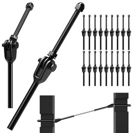 RiaYer Cable Railing Kit Hardware System for Deck Stairs, T316 Stainless Steel 20PC 180° Adjustable Tension End Fitting for 1/8" Wood/Metal Post Wire Rope