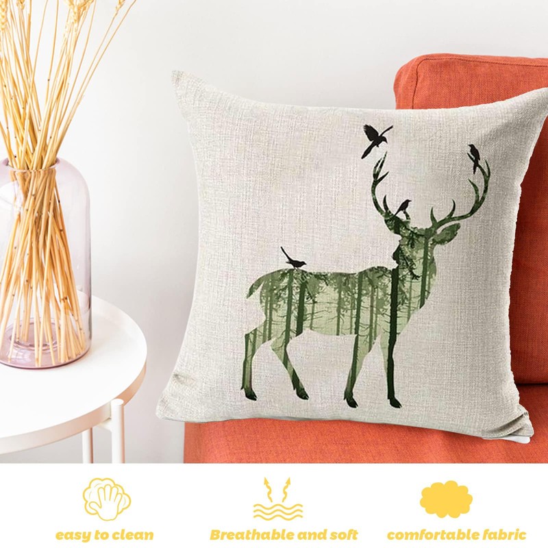 2 PCS Simple Deer Pillow Case Sofa Bed Home Decor