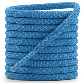 DELELE 2 Pairs 4/25" Thick Round Reflective Shoe Laces Sky Blue Safety Highlight Rope 39 inches