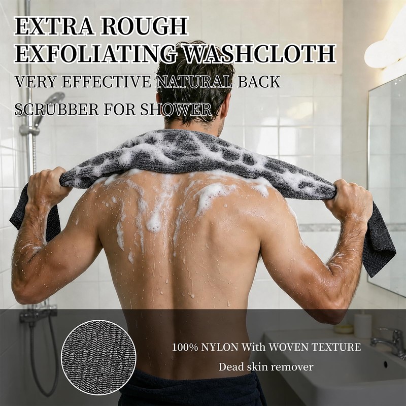 Extra Rough Exfoliating Washcloth 35" x 12" – Ultra Long