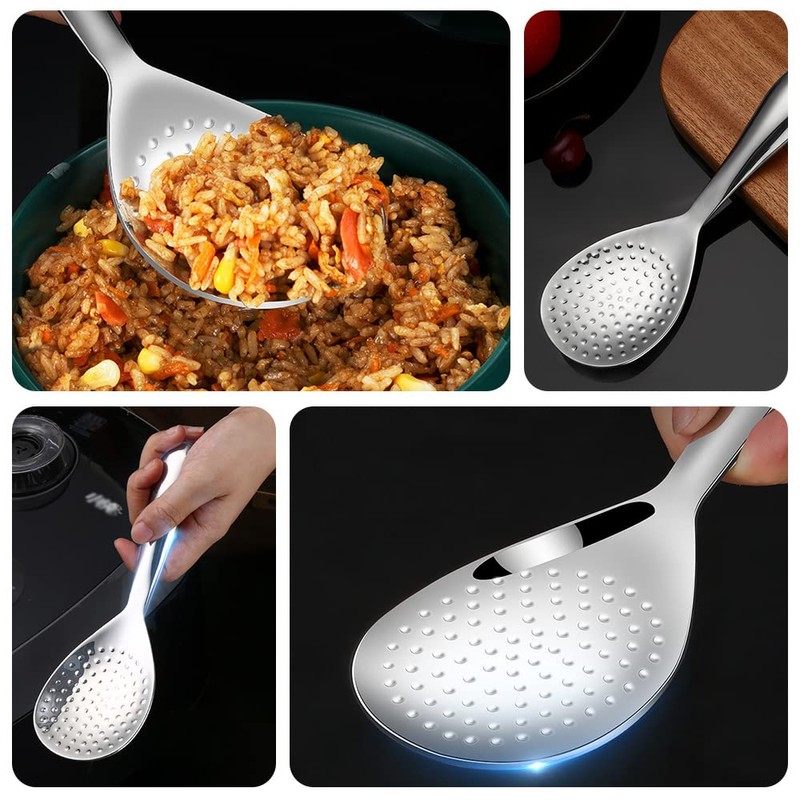 Rice Serving Spoon Stainless Steel Rice Paddle Scoop Non-Stick Rice