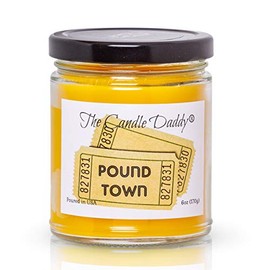 The Candle Daddy One Ticket to Pound Town - Lemon Pound Cake Scented - Funny 6 oz Jar Candle- 40 Hour Burn Time. Great Gift for Him, Him, Boyfriend, Girlfriend, Wife, Husband, BFF Best Friend Anniversary