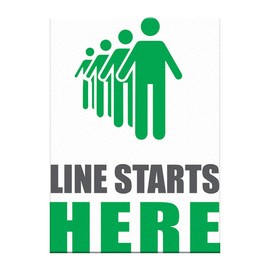 Maintain Floor Decals Line Starts Here Queue Starting Point Safety Industrial Signs Stickers 17Inches Longer Side