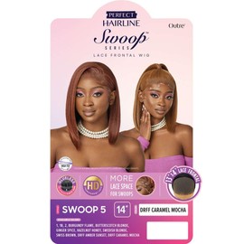 Outre Lace Front Wig - Perfect Hair Line 13X4 - Swoop Series - Swoop 5 (OFF BLACK 1B)