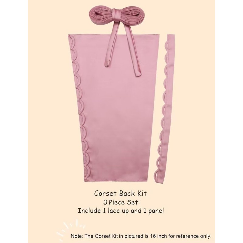 Women's Corset Back Kit Lace up Zipper Replacement Adjustable Satin