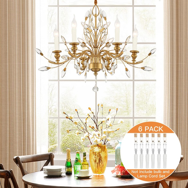 Helunsi 6 Set E12 Adjustable Candelabra Socket, Chandelier Fixture Sockets