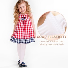 Mayoii 3 Pairs 20 Denier Tights Girls Thin Fine Tights Children Elastic Ballet Tights for Everyday School Ballet Dance, White