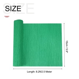 sourcing map Crepe Paper Roll Crepe Paper Decoration 8.3ft Long 5.9 Inch Wide for Wedding Ceremony Various Festivals Decoration, Christmas Green