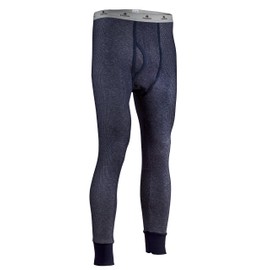 Indera Men's Dual Face Raschel Knit Performance Thermal Underwear Pant with Silvadur, Navy, Small