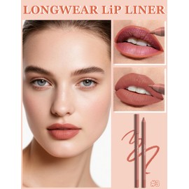 Jutqut 2 x Matte Lip Liner with Sharpener, Waterproof & Long-Lasting Lip Liner Pencil, Smudge-proof Lip Liner, Soft Texture Lip Liner Pencil, Precise Application & Contouring