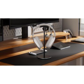 NQQNQQ Headphone Stand【1PACK】 Headphone Holder with Stable Base Compatible for AirPods Max, AirPods, AirPods Pro, Beats, Bose and Most Gaming Headphones. 【No Tools Required】 YO-2 (Metal Base/Black)