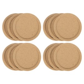 sourcing map 12pcs Cork Coasters 4 Inch 0.4 Inch Thick Non-Slip Heat-Resistant Absorbent Blank Coasters with Lip Reusable Wooden Coffee Coaster for Drink Home Office Bar DIY Crafts