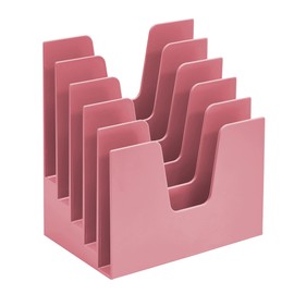 Acrimet Incline Desk File Sorter Step 5 Sections Heavy Duty (Solid Pink Color)